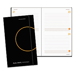 AT-A-GLANCE Plan. Write. Remember. Planning Notebook Two Days Per Page , 8.25 x 5, Black Cover, Undated (80612105)