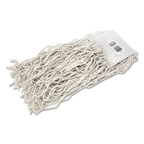 Rubbermaid Commercial Economy Cotton Mop Heads, Cut-End, White, 24 oz, 5-In White Headband, 12/Carton (V158)