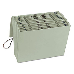 Smead Recycled Colored Expanding Files, 12 Sections, Elastic Cord Closure, 1/3-Cut Tabs, Letter Size, Green Tea (70778)