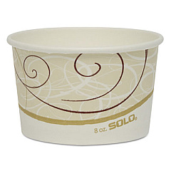 Dart Single Poly Paper Containers, 8 oz, 3.8" Diameter x 2.3"h, Symphony Design, 50/Pack, 20 Pack/Carton (VS508SYM)