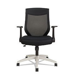 Alera EB-K Series Synchro Mid-Back Flip-Arm Mesh Chair, Supports 275lb, 18.5 to 22.04" Seat, Black Seat/Back, Cool Gray Base (ALEEBK4207)