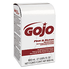 GOJO Pink and Klean Skin Cleanser, Floral, 800 mL Bag-in-Dispenser Refill (912812EA)