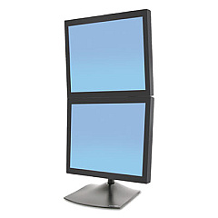 Ergotron DS100 Vertical Dual Monitor Desk Stand, For 27" Monitors, 12" x 12.38" x 28.25", Black, Supports 23 lb (33091200)