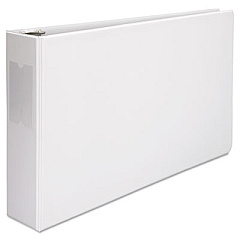 Universal Ledger-Size Round Ring Binder with Label Holder, 3 Rings, 3" Capacity, 11 x 17, White (UNV35424)