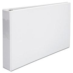Universal Ledger-Size Round Ring Binder with Label Holder, 3 Rings, 2" Capacity, 11 x 17, White (UNV35422)