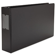 Universal Ledger-Size Round Ring Binder with Label Holder, 3 Rings, 3" Capacity, 11 x 17, Black (UNV35423)