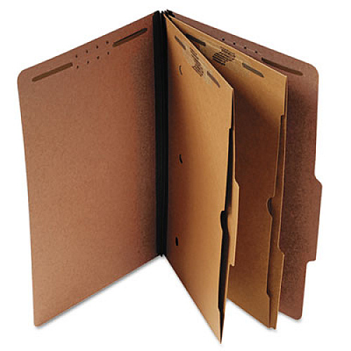 Universal Six-Section Classification Folder w/ Pockets, 2 Dividers, Letter Size, Red, 10/Box (UNV10325)