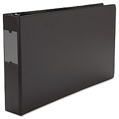 Universal Ledger-Size Round Ring Binder with Label Holder, 3 Rings, 2" Capacity, 11 x 17, Black (UNV35421)