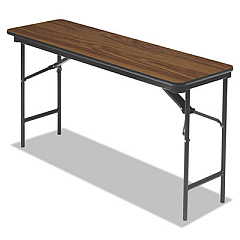 Iceberg OfficeWorks Commercial Wood-Laminate Folding Table, Rectangular Top, 60 x 18 x 29, Oak (55275)