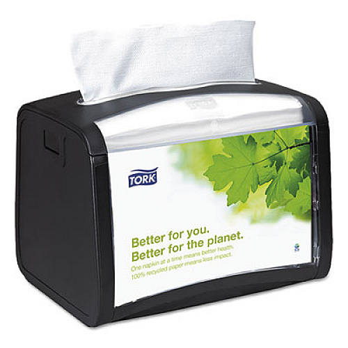 Tork Xpressnap Tabletop Napkin Dispenser, 7.9 x 5.9 x 6.1, Black, 4/Carton (6232000CT)