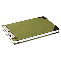 Wilson Jones Canvas Sectional Storage Post Binder, 2 Posts, 3" Capacity, 8.5 x 14, Green (27832)