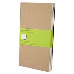 Moleskine Cahier Journal, 1 Subject, Unruled, Brown Kraft Cover, 8.25 x 5, 80 Sheets, 3/Pack (QP418)