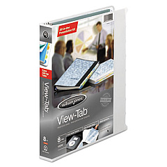 Wilson Jones View-Tab Presentation Round Ring View Binder With Tabs, 3 Rings, 1" Capacity, 11 x 8.5, White (55094)