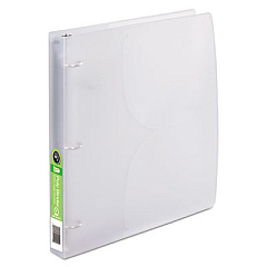 Wilson Jones Translucent Flex Poly Round Ring Binder, 3 Rings, 1" Capacity, 11 x 8.5, Clear (40755)
