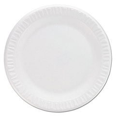 Dart Concorde Non-Laminated Foam Plates, 9" dia, White, 125/Pack (9PWCRPK)