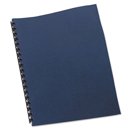 GBC Linen Textured Standard Presentation Covers for Binding Systems, Navy, 11 x 8.5, Unpunched, 200/Pack (9742450)