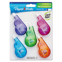 Paper Mate Liquid Paper DryLine Mini Correction Tape, 1/5" x 197", Non-Refillable, 5/Pack (5032315)