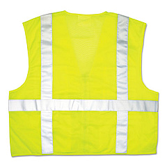 MCR Safety Luminator Safety Vest, Large, Lime Green with Stripe (CL2LCL)