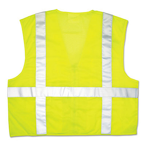 MCR Safety Luminator Safety Vest, Large, Lime Green with Stripe (CL2LCL)