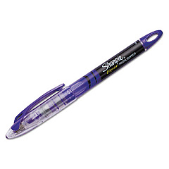 Sharpie Liquid Pen Style Highlighters, Fluorescent Purple Ink, Chisel Tip, Purple/Black/Clear Barrel, Dozen (1754469)