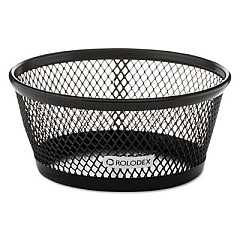 Rolodex Mesh Jumbo Nestable Paper Clip Dish, Wire Mesh, 4.3" Diameter x 2"h,  Black (62562)