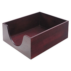 Carver Double-Deep Hardwood Stackable Desk Trays, 1 Section, Legal Size Files, 10.13" x 12.63" x 5", Mahogany (08223)
