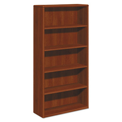 HON 10700 Series Wood Bookcase, Five-Shelf, 36w x 13.13d x 71h, Cognac (10755CO)