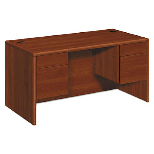 HON 10700 Series Double Pedestal Desk with Three-Quarter Height Pedestals, 60" x 30" x 29.5", Cognac (10771CO)
