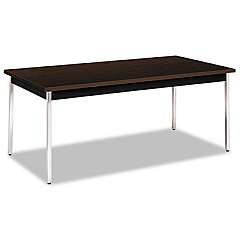 HON Utility Table, Rectangular, 72w x 36d x 29h, Mocha/Black (UTM3672MOPCH)