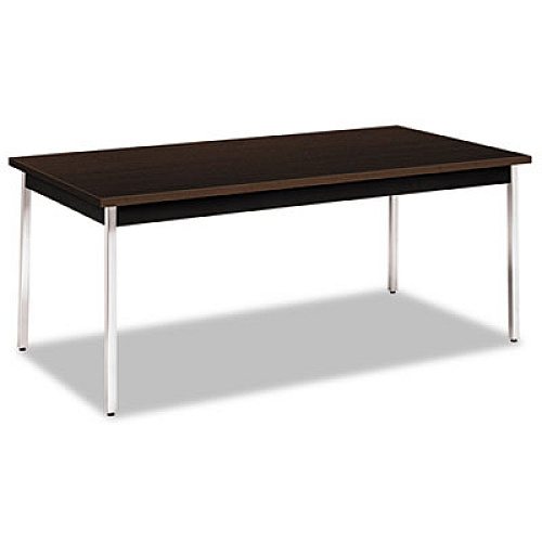 HON Utility Table, Rectangular, 72w x 36d x 29h, Mocha/Black (UTM3672MOPCH)