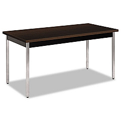 HON Utility Table, Rectangular, 60w x 30d x 29h, Mocha/Black (UTM3060MOPCH)
