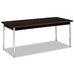 HON Utility Table, Rectangular, 72w x 30d x 29h, Mocha/Black (UTM3072MOPCH)
