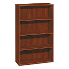 HON 10700 Series Wood Bookcase, Four-Shelf, 36w x 13.13d x 57.13h, Cognac (10754CO)
