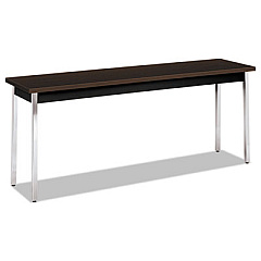 HON Utility Table, Rectangular, 72w x 18d x 29h, Mocha/Black (UTM1872MOPCH)