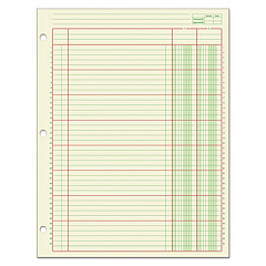 Adams Columnar Analysis Pad, Single-Page 2-Column Accounting Format, 8.5 x 11 Ivory/Green/Red Sheets, 50 Sheets/Pad, 12/Carton (ACP85112)