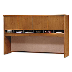 Bush Series C Collection 4 Door 72W Hutch, Box 2 of 2, 71.13w x 15.38d x 43.13h, Natural Cherry/Graphite Gray (WC72477A2)