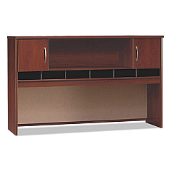 Bush Series C Collection 2 Door 72W Hutch, Box 1 of 2, 71.13w x 15.38d x 43.13h, Hansen Cherry/Graphite Gray (WC24466A1)