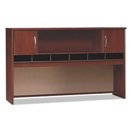 Bush Series C Collection 2 Door 72W Hutch, Box 1 of 2, 71.13w x 15.38d x 43.13h, Hansen Cherry/Graphite Gray (WC24466A1)