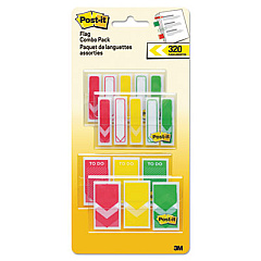 Post-it Flags 0.5" and 1" Prioritization Page Flag Value Pack, Red/Yellow/Green, 320/Pack (682RYGVA)