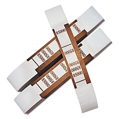 Iconex Color-Coded Kraft Currency Straps, $50 Bill, $5000, Self-Adhesive, 1000/Pack (94190066)
