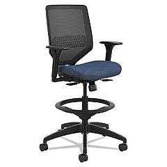 HON Solve Series Mesh Back Task Stool, Supports Up to 300 lb, 23" to 33" Seat Height, Midnight Seat/Back, Black Base (SVSM1ALC90T)