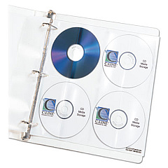 C-Line Deluxe CD Ring Binder Storage Pages, Standard, Stores 8 CDs, 5/Pack (61948)