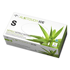Medline Aloetouch Ice Nitrile Exam Gloves, Small, Green, 200/Box (MDS195284)