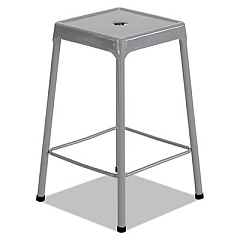 Safco Counter-Height Steel Stool, Backless, Supports Up to 250 lb, 25" Seat Height, Silver (6605SL)