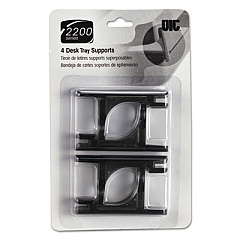Officemate 2200 Series Desk Tray Supports, Plastic, Black, 4 Supports/Pack (22052)
