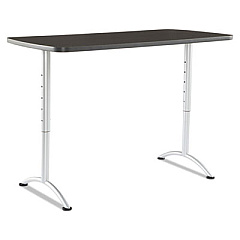 Iceberg ARC Adjustable-Height Table, Rectangular Top, 30w x 60d x 30 to 42h, Gray Walnut/Silver (69315)