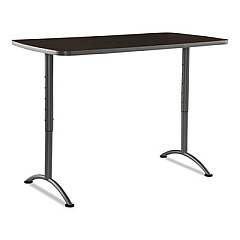 Iceberg ARC Adjustable-Height Table, Rectangular Top, 30 x 60 x 30 to 42 High, Walnut/Gray (69314)