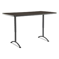 Iceberg ARC Adjustable-Height Table, Rectangular Top, 36 x 72 x 30 to 42 High, Walnut/Gray (69324)