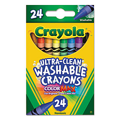 Crayola Ultra-Clean Washable Crayons, Random Assortment, 24/Box (526924)