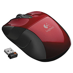 Logitech M525 Wireless Mouse, 2.4 GHz Frequency/33 ft Wireless Range, Left/Right Hand Use, Red (910002697)